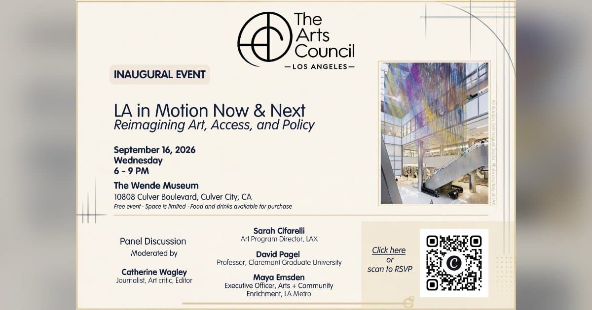 Arts Council of Greater Los Angeles Goes Independent, Launches with Panel on Public Art and Policy