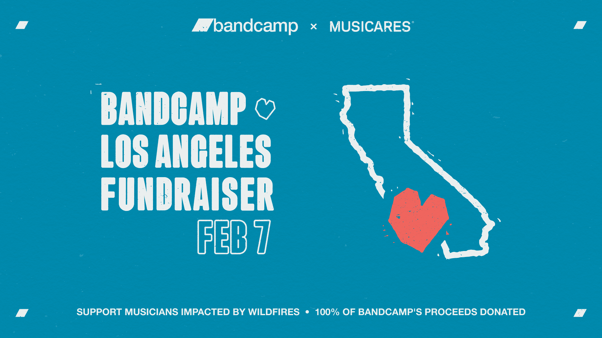 Bandcamp Donates All February 7th Proceeds to MusiCares for Wildfire-Affected Musicians